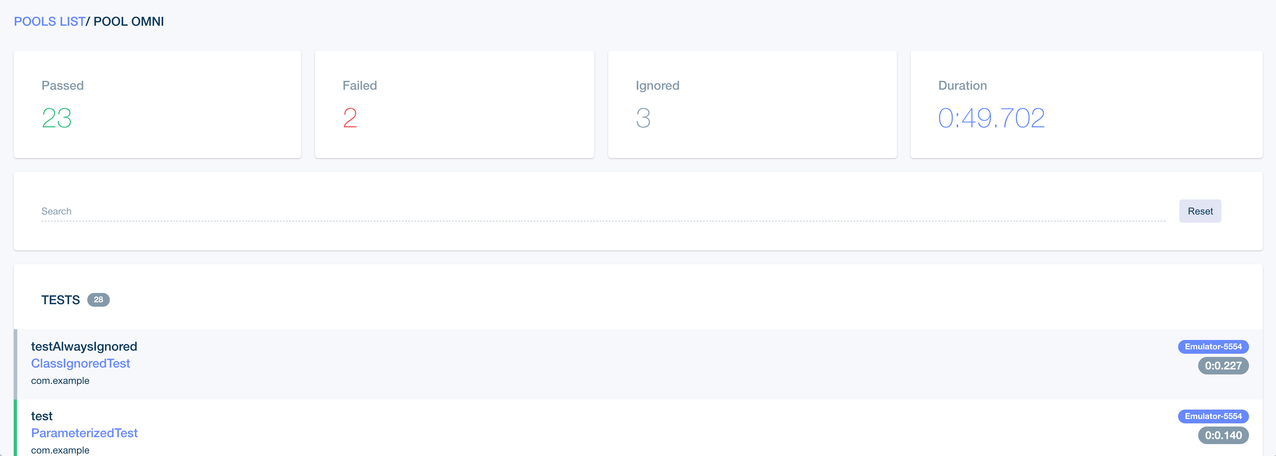 Test list report html report home page